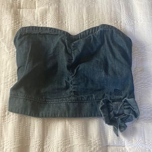 Denim cropped Abercrombie & Fitch top